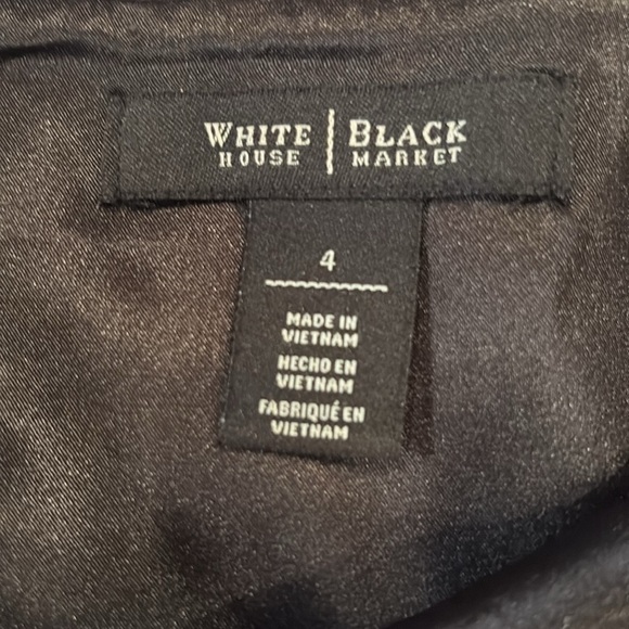 White House Black Market black multi textured mini midi Pencil Skirt metalic 4 - Picture 6 of 6